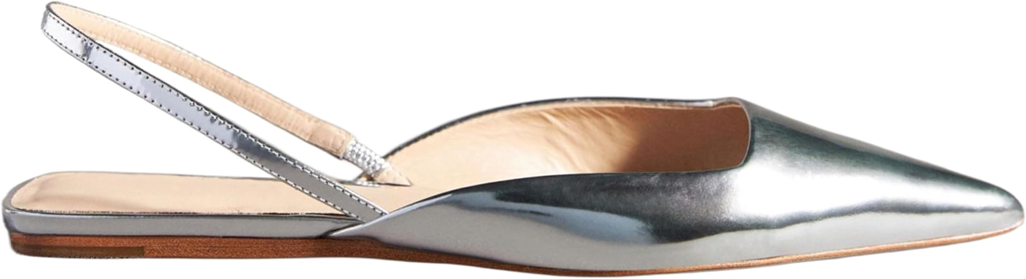 Slingback Flats for Women Slip On Pointed Toe Casual Mule Shoes | Amazon (US)