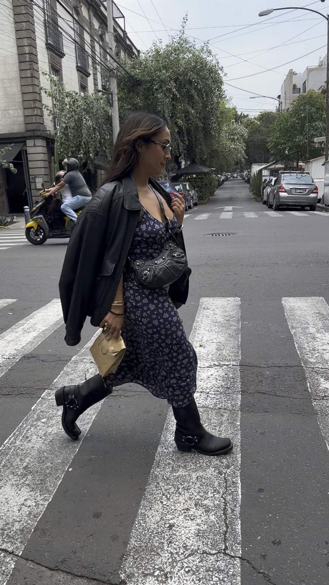 Moto boots and dresses are the combo for me