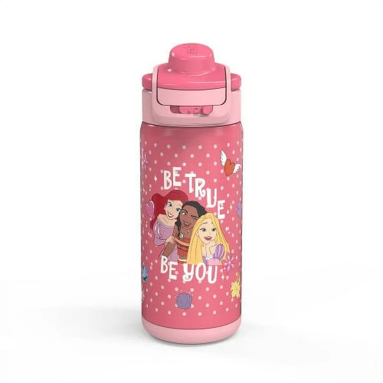 Princess Antimicrobial 14oz Stainless Steel Double Wall Vacuum Lincoln Straw Bottle - Walmart.com | Walmart (US)