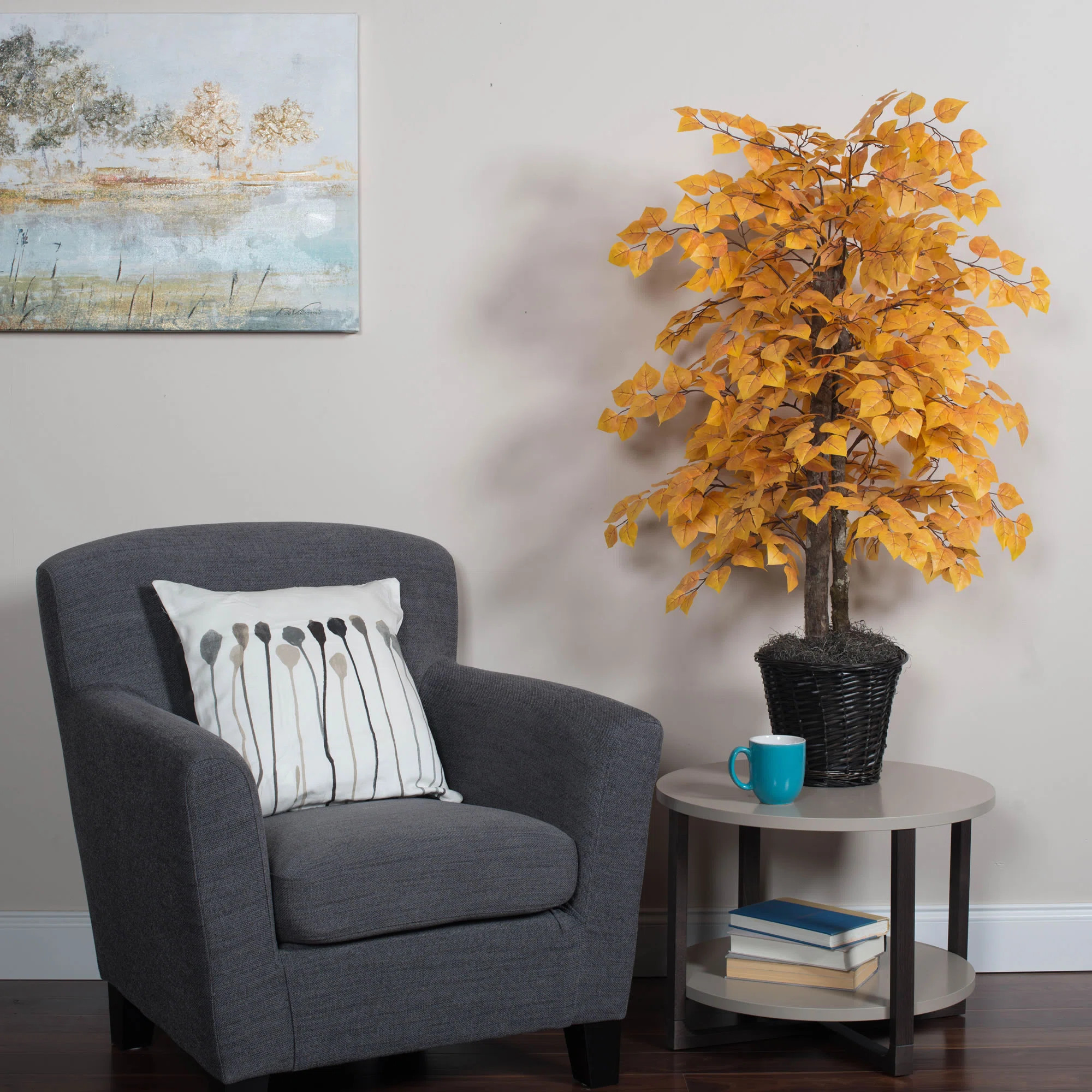 Millwood Pines 48'' Faux Foliage Plant in Wicker/Rattan Basket & Reviews | Wayfair | Wayfair North America