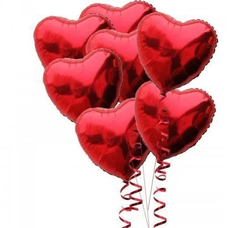 AnnoDeel 20 pcs 18inch Red Heart Balloons, Heart shaped Balloons foil Love Balloons for Wedding Deco | Walmart (US)