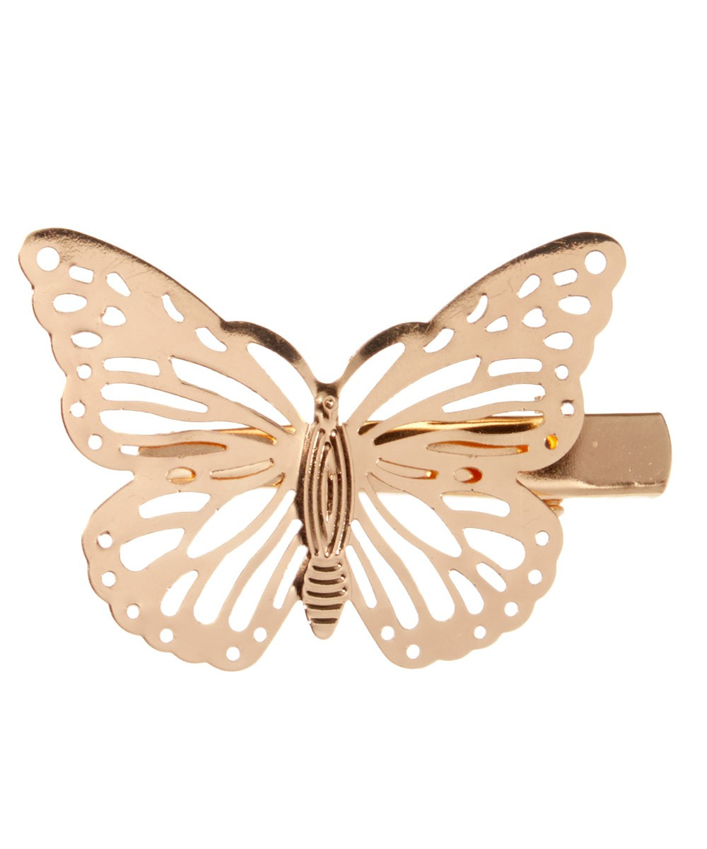 Olivia Rae Girls' Hair Clips gold - Gold Butterfly Hair Clip | Zulily