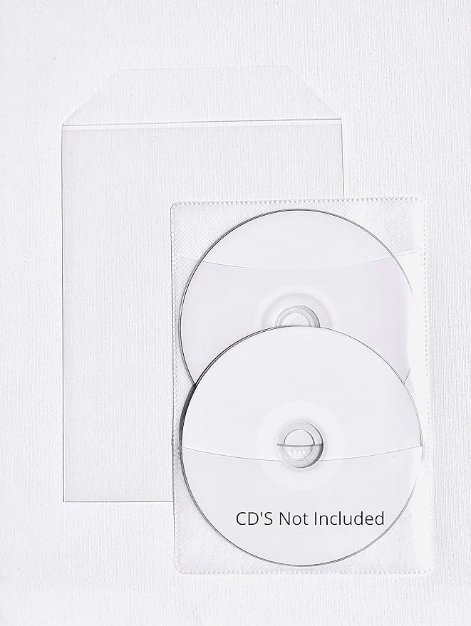 100 Clear CPP Movie Plastic Sleeves + 2 Disc Non-Woven Sleeves by StarTechDeals | Amazon (US)
