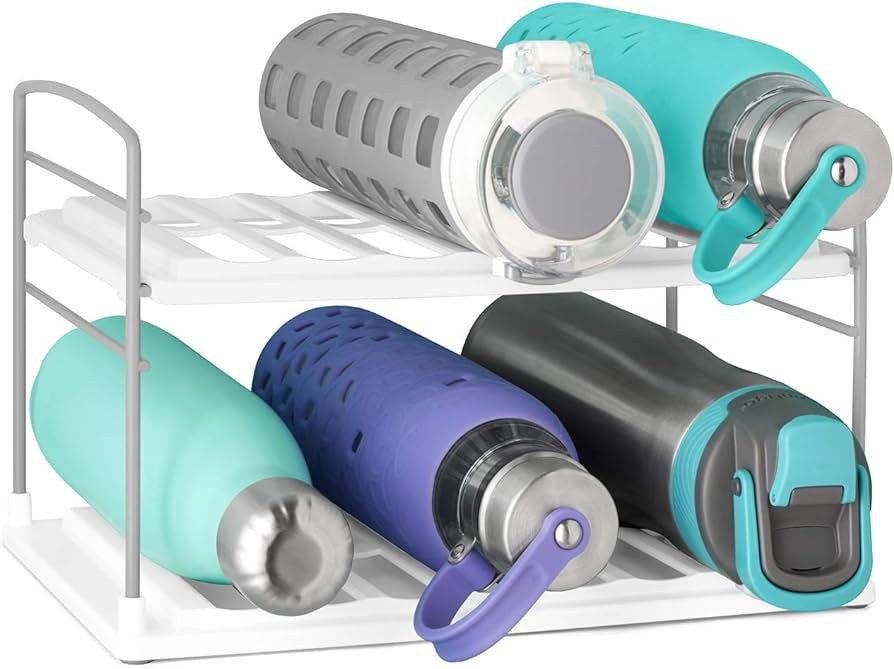 YouCopia UpSpace Water Bottle and Travel Mug Cabinet Organizer, Adjustable Storage Rack for Kitch... | Amazon (US)