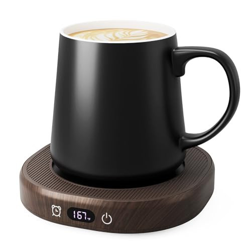 Coffee Mug Warmer & Mug Set for desk, Smart Auto Shut Off Electric Cup Warmer for Office & Home, 4-Temperature Setting Coffee Heating Mug Candle Heater Tea Beverage Warmer Plate for Men Women Birthday | Amazon (US)
