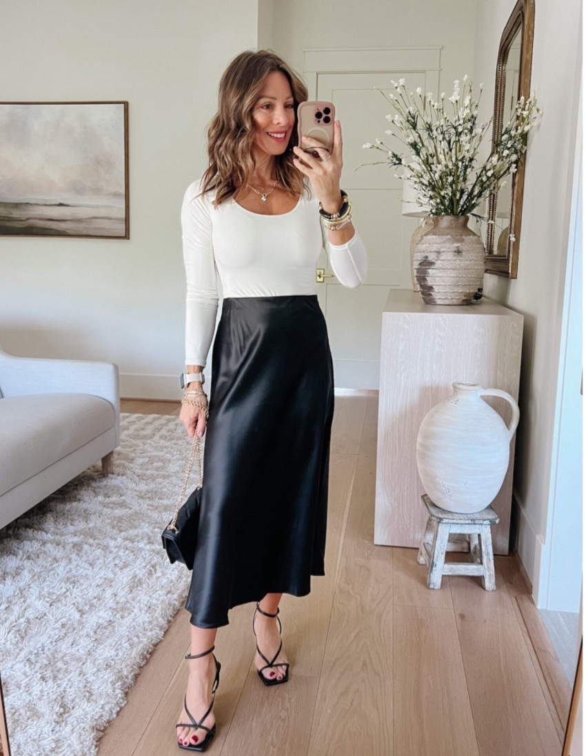 Amazon Fashion Faves 

You can’t go wrong with a satin midi skirt. I have them in several colors and they are so easy to style different ways. I paired this one with a Pumiey bodysuit.

Top Fit: I’m wearing a Small

Skirt Fit: I’m wearing an XS

#LTKFindsUnder50 #LTKOver40 #LTKSeasonal