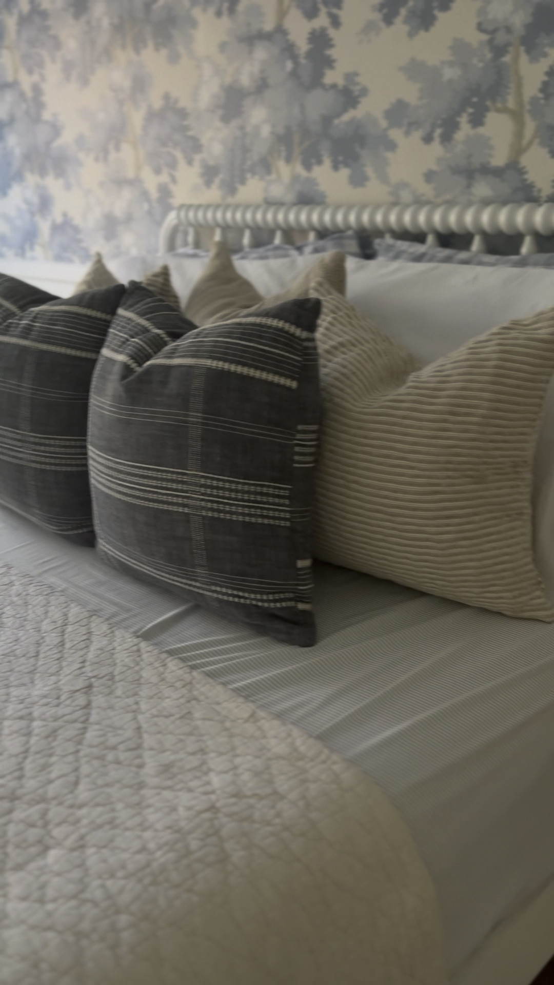Bedding pattern play 

Neutral, jute, blue, light blue, tan, taupe, stripes, Buffalo check, plaid, linen, Cotton, white off white, Jenny Lind bed, girls room 

#LTKhome #LTKHoliday #LTKsalealert