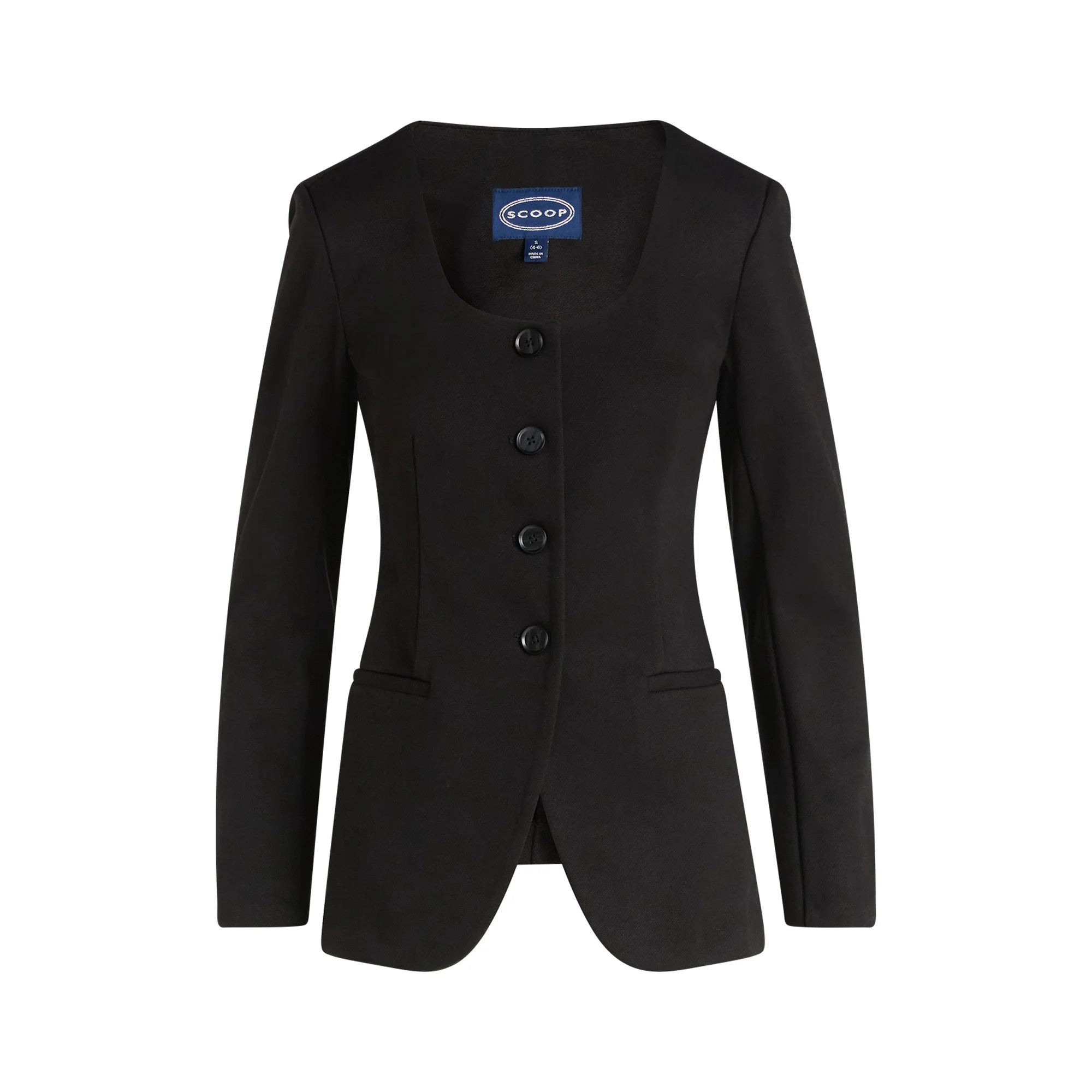 Scoop Women's and Women’s Plus Slim Fit Elongated Ponte Blazer, Sizes XS-4X | Walmart (US)