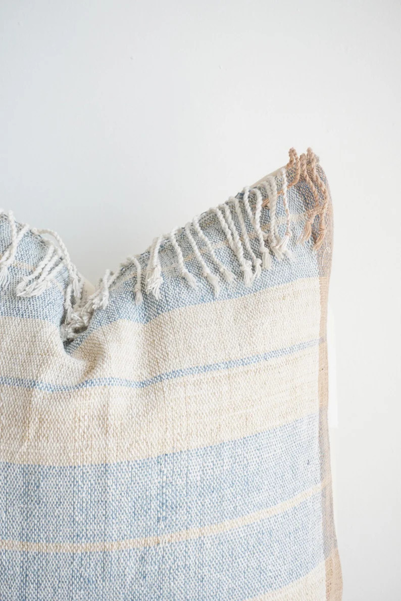 Tribal Hemp Hand Woven Striped Natural Dye Color Hmong Pillow | Etsy | Etsy (US)