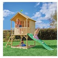 Tp Hill Top Wooden Tower Playhouse With Slide | Very (UK)