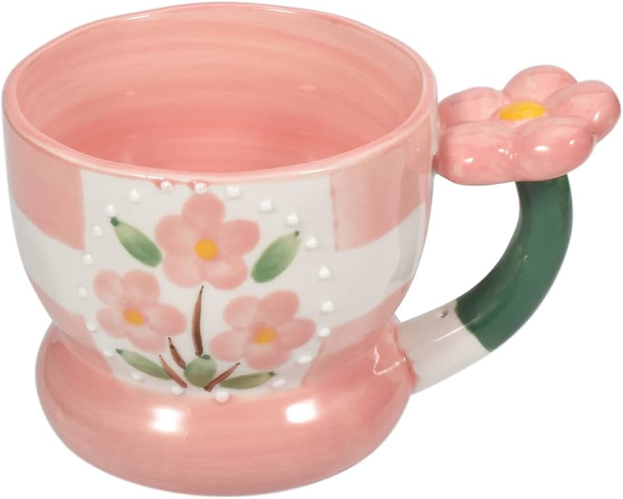 Koythin Ceramic Coffee Mug, Creative Flower Handle Mug for Office and Home, Dishwasher and Microw... | Amazon (US)