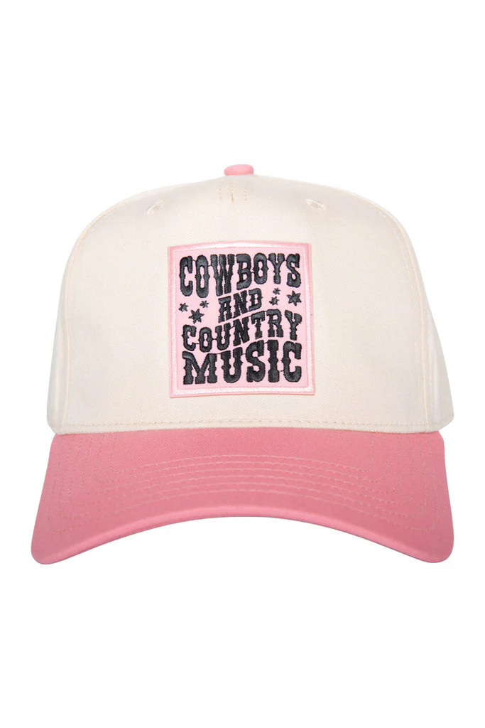 Cowboys & Country Music Pink Patch Two-Toned Hat | Katydid.com