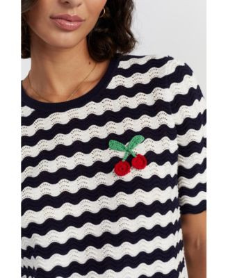 Chinti & Parker Women's Cherry Crochet Tee - Macy's | Macy's