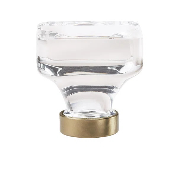 Clear Crystal/Golden Champagne Glacio Square Knob (Part number: BP36653CBBZ) | Wayfair North America
