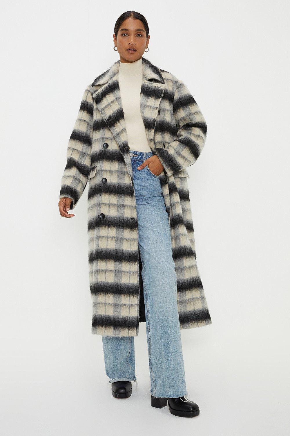 Checked Double Breasted Coat | Dorothy Perkins (UK)