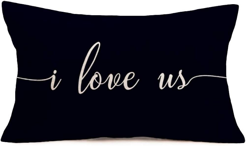 Doitely I Love us Quote Decorative Cushion Cover Pillow Cases Covers Cotton Linen Oblong Throw Pi... | Amazon (US)