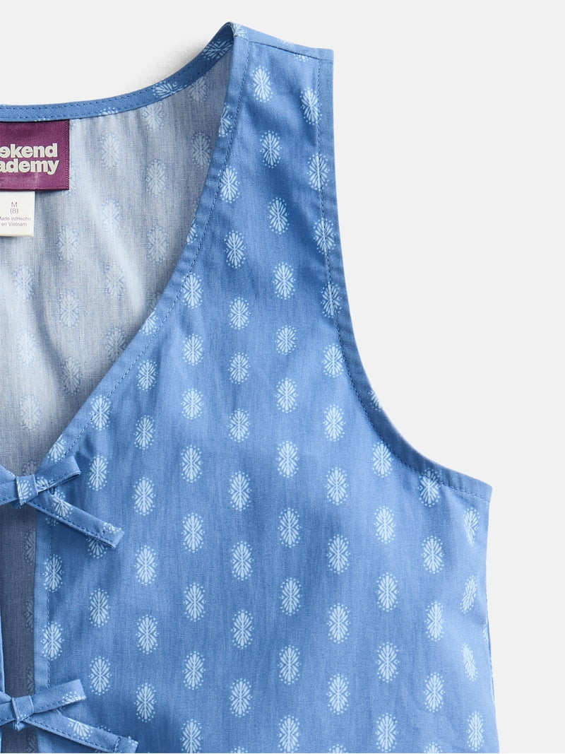 Weekend Academy Girls Printed Bow Cotton Vest, Sizes 4-18 | Walmart (US)