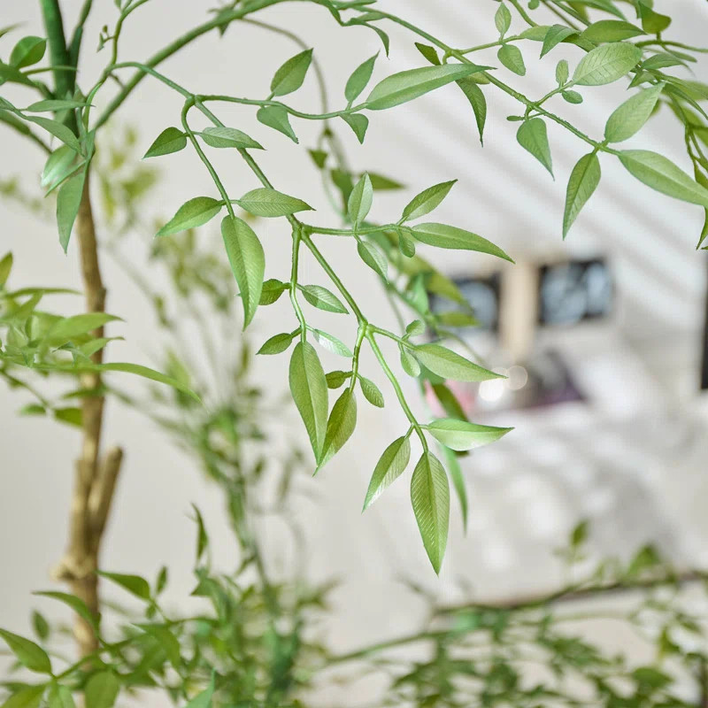 Primrue Deena Artificial Nandina Tree in Pot, Faux Nandina Leaf Bonsai, Fake Potted Tree & Review... | Wayfair North America