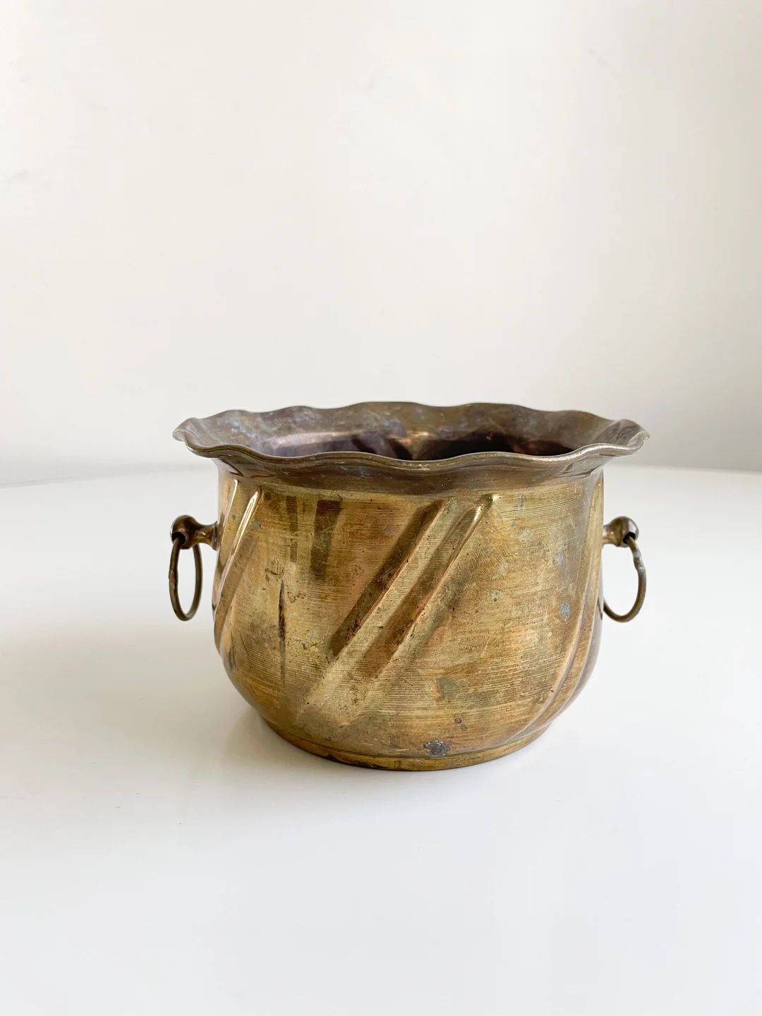 Vintage Brass Planter Pot With Handles, Indoor Garden - Etsy | Etsy (US)