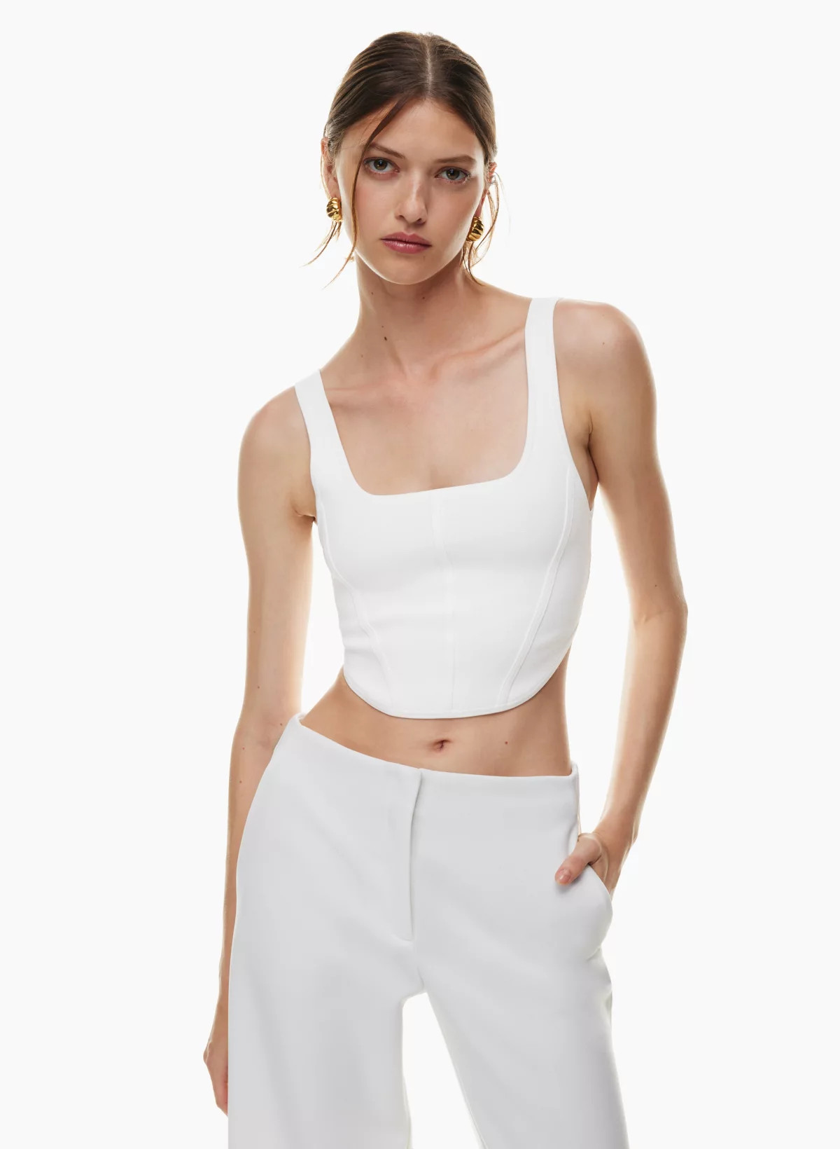 SCULPT KNIT BUSTIER TANK | Aritzia