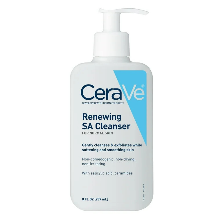 CeraVe Renewing SA Cleanser, Salicylic Acid Foaming Gel Face Wash For Smooth Skin, 8 fl oz | Walmart (US)