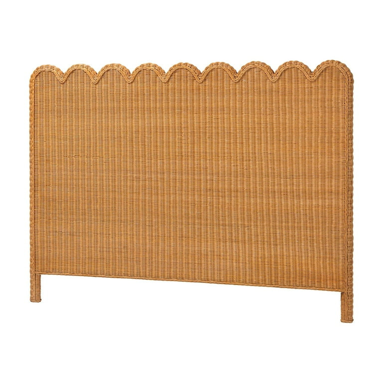 bali & pari Maritza Honey Scalloped Rattan Pitrit King Standalone Headboard | Walmart (US)