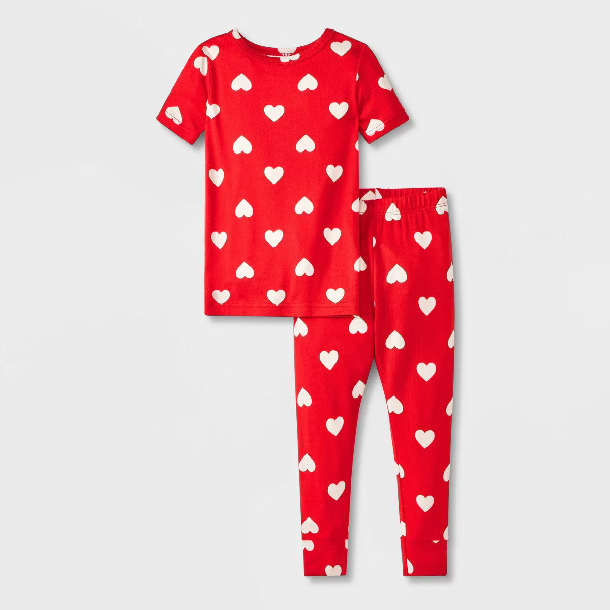Toddler 2pc Valentine's Hearts Knit Pajama Set - Cat & Jack™ Red | Target