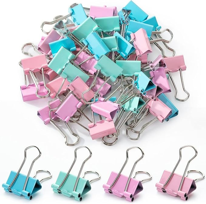 Mr. Pen- Pastel Binder Clips, 50 Pack, 0.75 in, Pastel Color, Small Clips, Small Binder Clips, Pa... | Amazon (US)