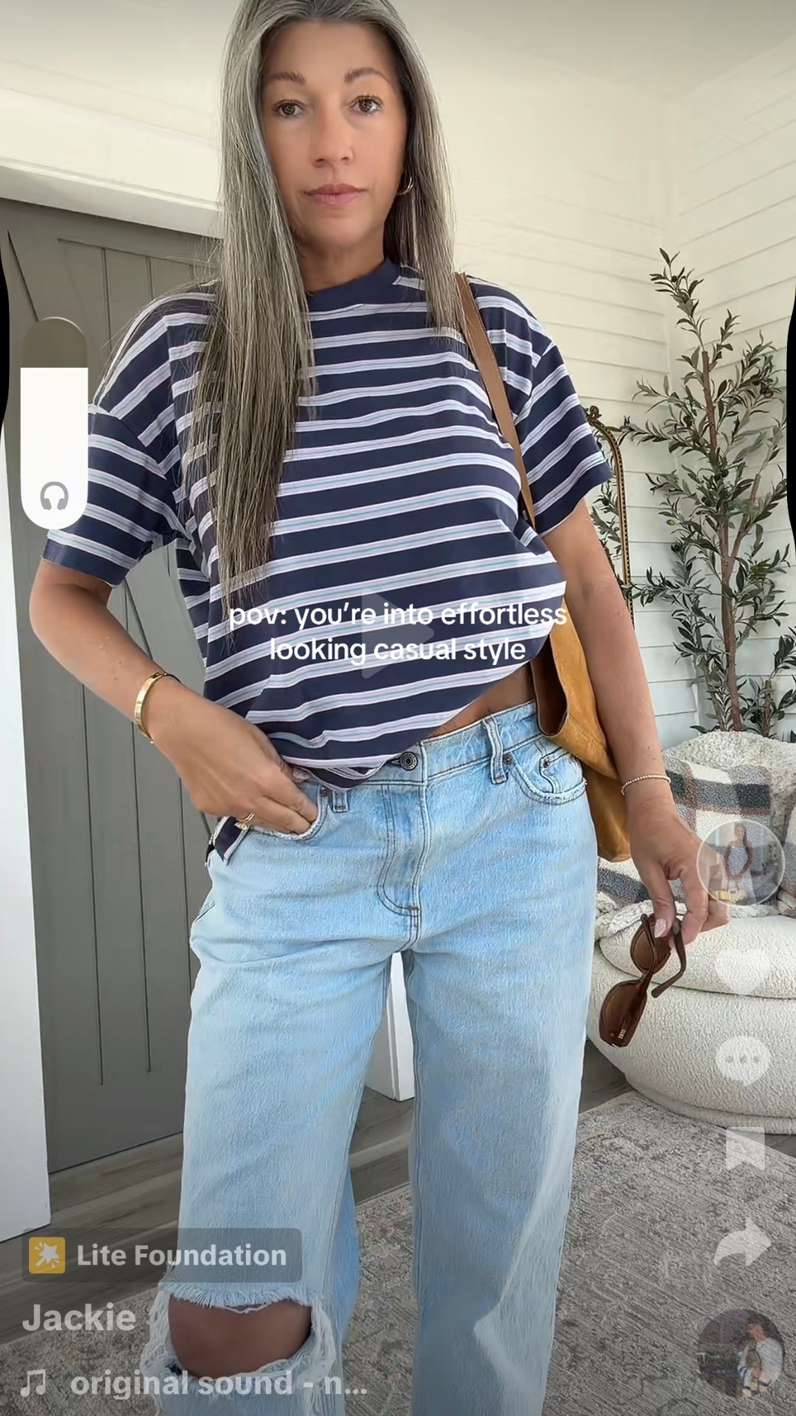 Giving aritzia but it’s Old Navy! 
This tee is 100 percent cotton and looks is right on trend with the stripes! I love it! 
Wearing a medium! 
Jeans run TTS wearing 27 regular!
Shoes TTS 

#LTKOver40 #LTKootd #LTKSpringSale