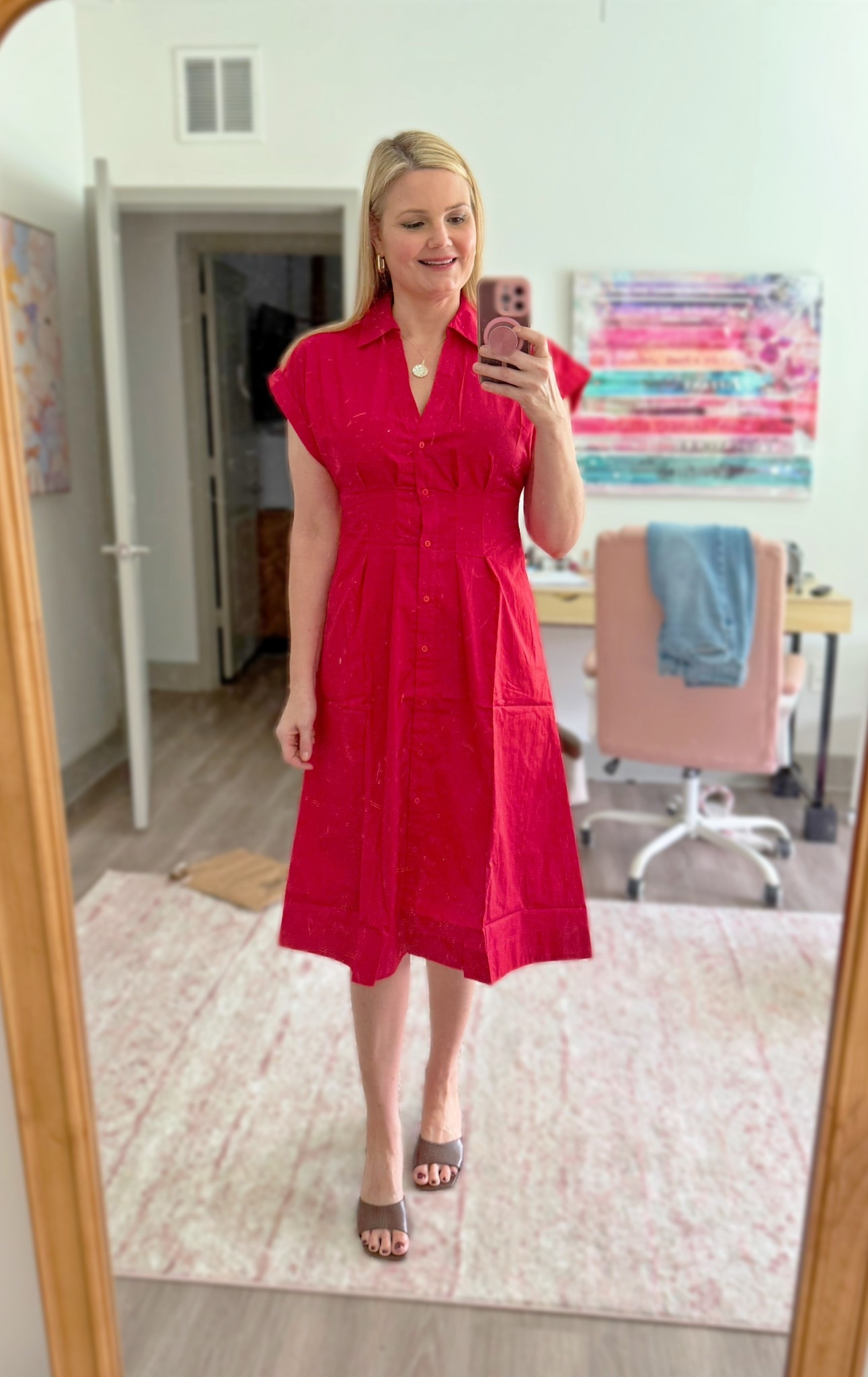 New midi dress from Target! Fits perfectly! Wearing the small, could have done a medium too so maybe size up if between sizes  

#LTKStyleTip #LTKFindsUnder50 #LTKOver40