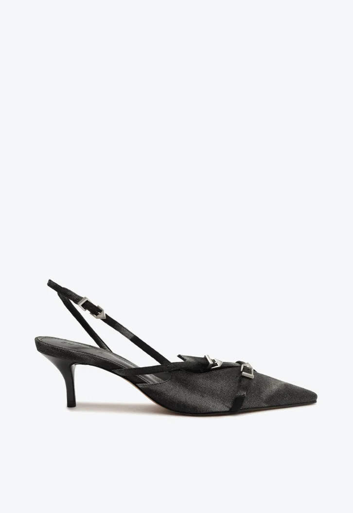 Sapato Scarpin Jeans Preto Schutz Slingback | ZZ Mall (BR)