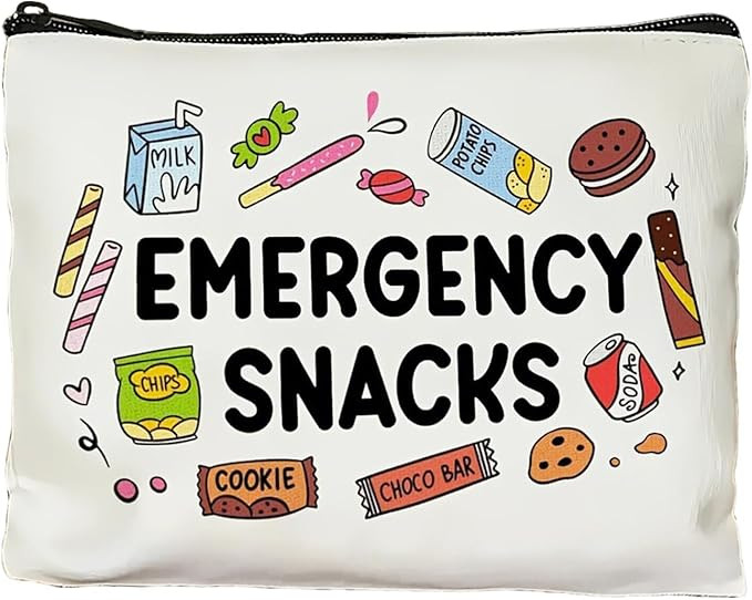 1PCS Snack Bags, Emergency Snacks Bag, Canvas Bag, Snacks Cosmetics Travel Pouches for Toiletries... | Amazon (UK)