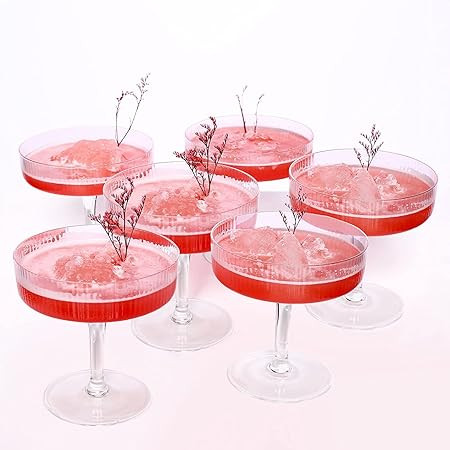 Montex 6 Pcs Ribbed Coupe Glasses Classic Vintage Cocktail Galssware, Pefect for Cocktail, Champa... | Amazon (US)