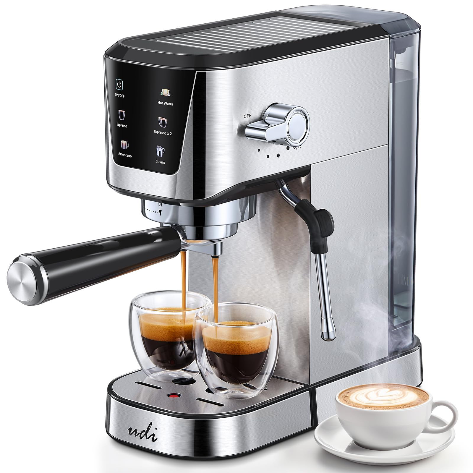 UDI Espresso Machines with LED Touch screen, 20 Bar Espresso Coffee machine for Lattes, Cappuccin... | Amazon (US)