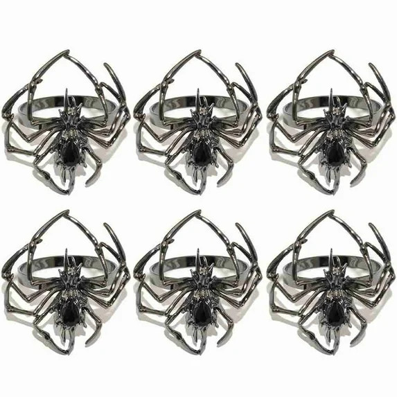 Halloween Napkin Ring Holder Set of 6,Spider Napkin Ring Buckle Spooky Rhinestone Napkin Rings Ho... | Walmart (US)