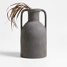 Antiguo Black Terracotta Vase 15" + Reviews | Crate & Barrel | Crate & Barrel
