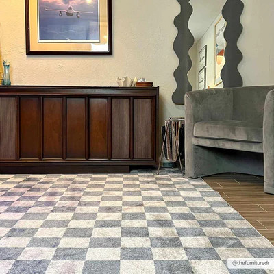 Brone Checkered Washable Area Rug | Boutique Rugs