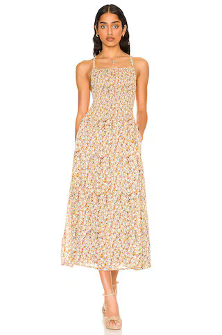 FAITHFULL THE BRAND Claretta Midi Dress in Edelyn Floral Print from Revolve.com | Revolve Clothing (Global)