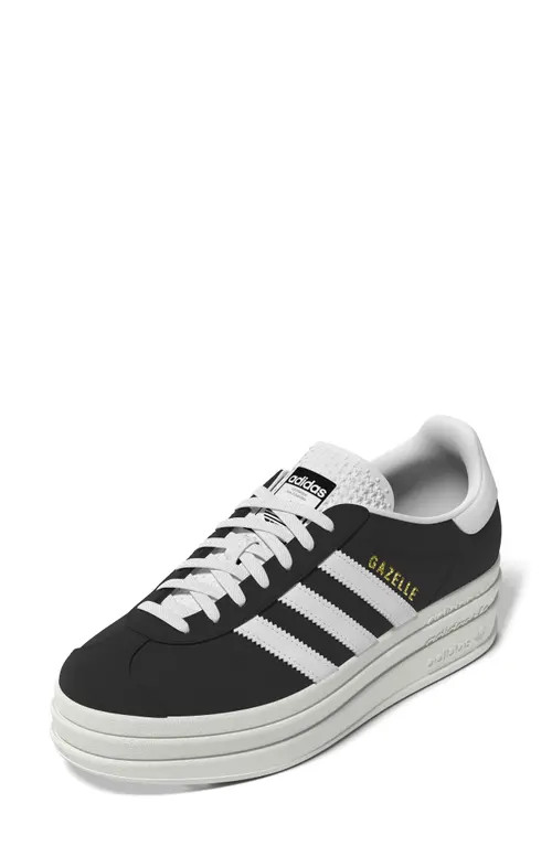 adidas Gazelle Bold Platform Sneaker in Black/White/Core White at Nordstrom, Size 6 | Nordstrom