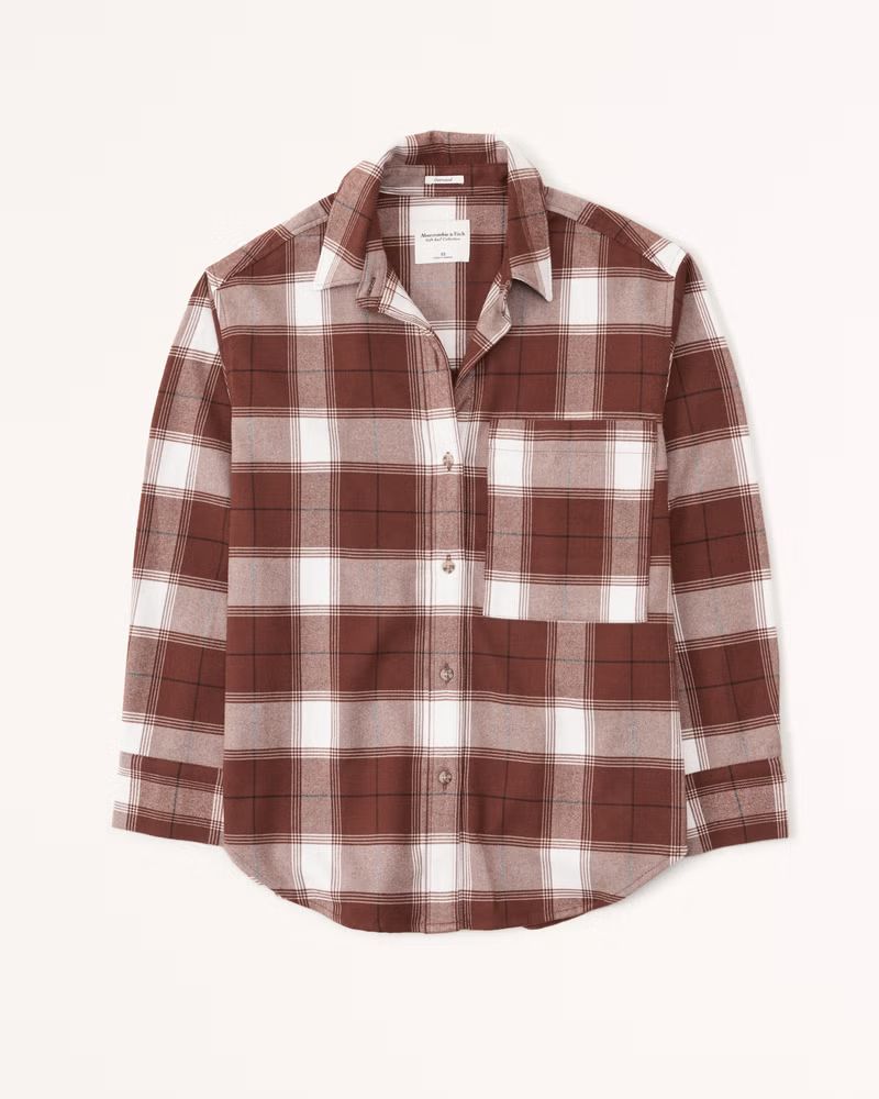 Women's Oversized Flannel Shirt | Women's Tops | Abercrombie.com | Abercrombie & Fitch (US)