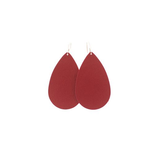TEAM Red Leather Earrings | Nickel and Suede