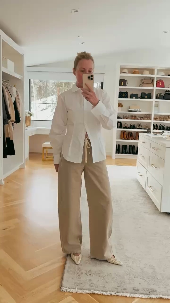 My outfit of the day. These chic spring/summer wardrobe basics will effortlessly mix and match with so many pieces in your closet. Size down for pants. Shirt is TTS.

Linked for-less options as well.

#LTKootd #LTKOver40 #LTKmomlife