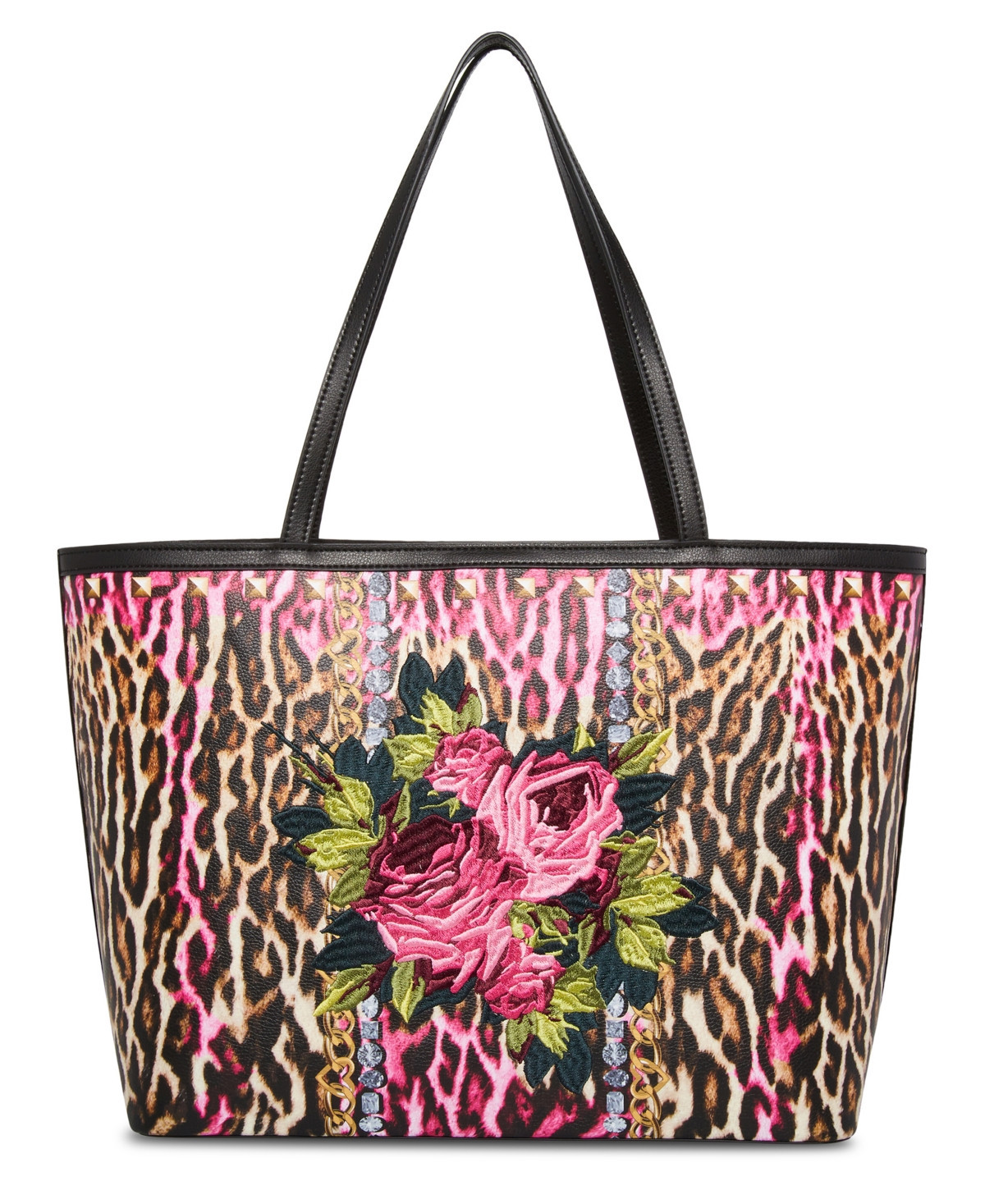 Betsey Johnson Leopard Embroidered Patch Tote - Multi | Macy's