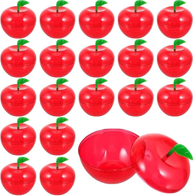 DatingShiny 24 Pcs Red Apple Container Candy Boxes Plastic Bobbing Apples Decorative Fillable Orn... | Amazon (US)
