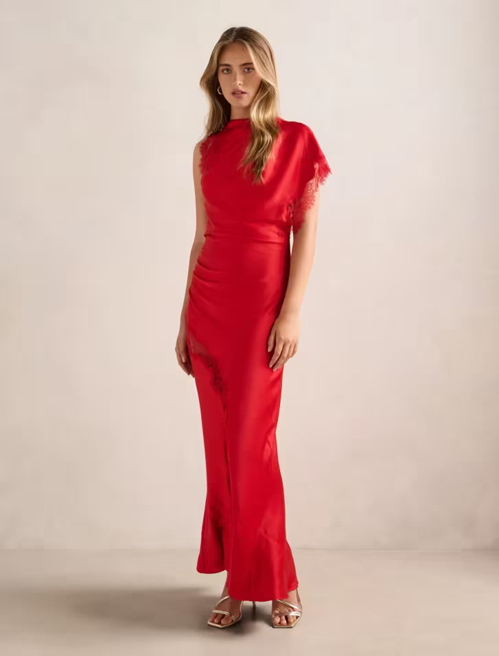 Kody Satin Lace Asym Dress | Ever New (CA)