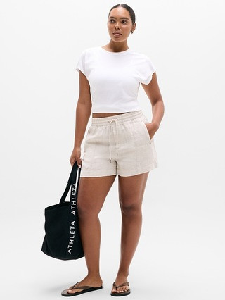 Retreat Linen Mid Rise 4" Short | Athleta