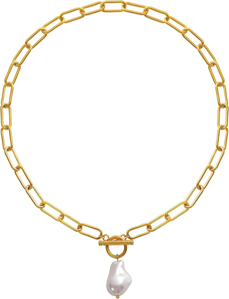 Wellike Colorful Beaded Necklaces For Women Pearl Choker Necklace 18k Gold Plated Dainty Handmade... | Amazon (US)