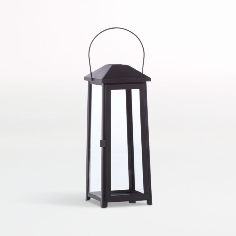 Petaluma Black Metal Lantern 20" + Reviews | Crate and Barrel | Crate & Barrel