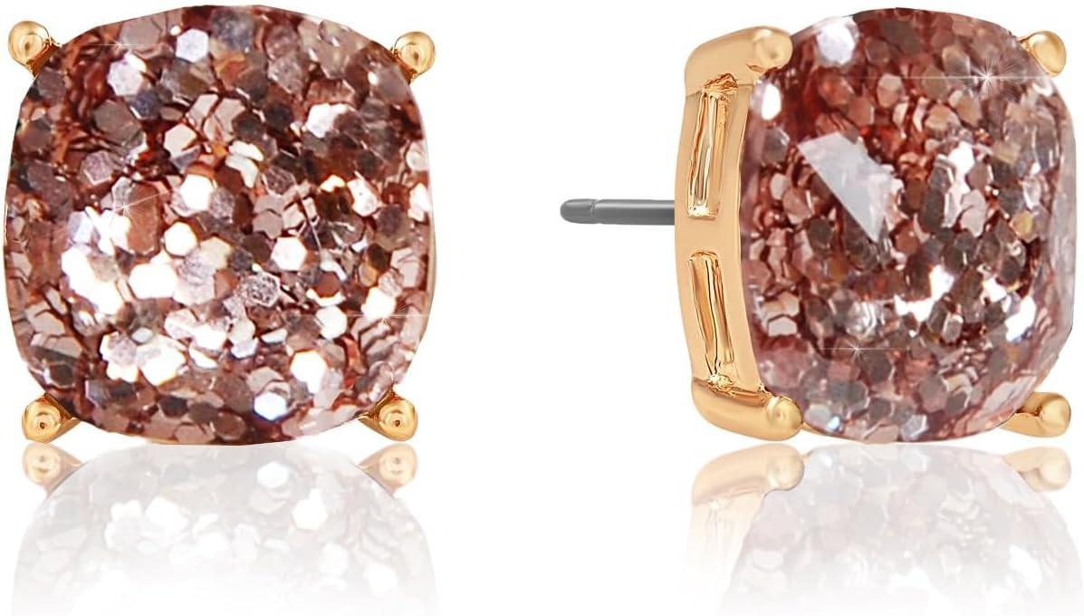 Large Square Stud Earrings for Women - Big Sparkly Rhinestone Stud Earrings, Hypoallergenic and S... | Amazon (US)
