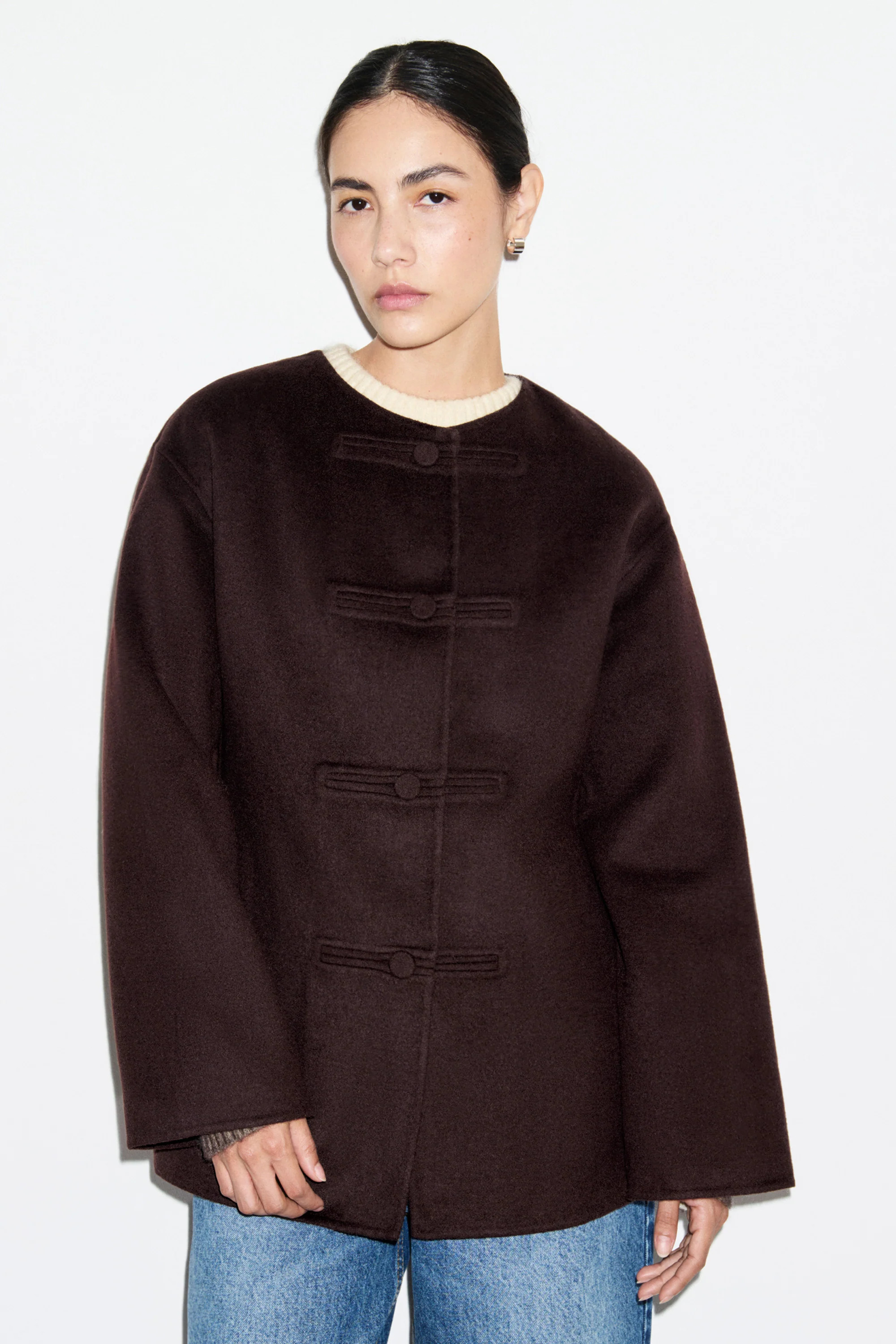 ALIGNE Anouk Jacket - Double Faced Wool Blend | Chocolate | ALIGNE USA
